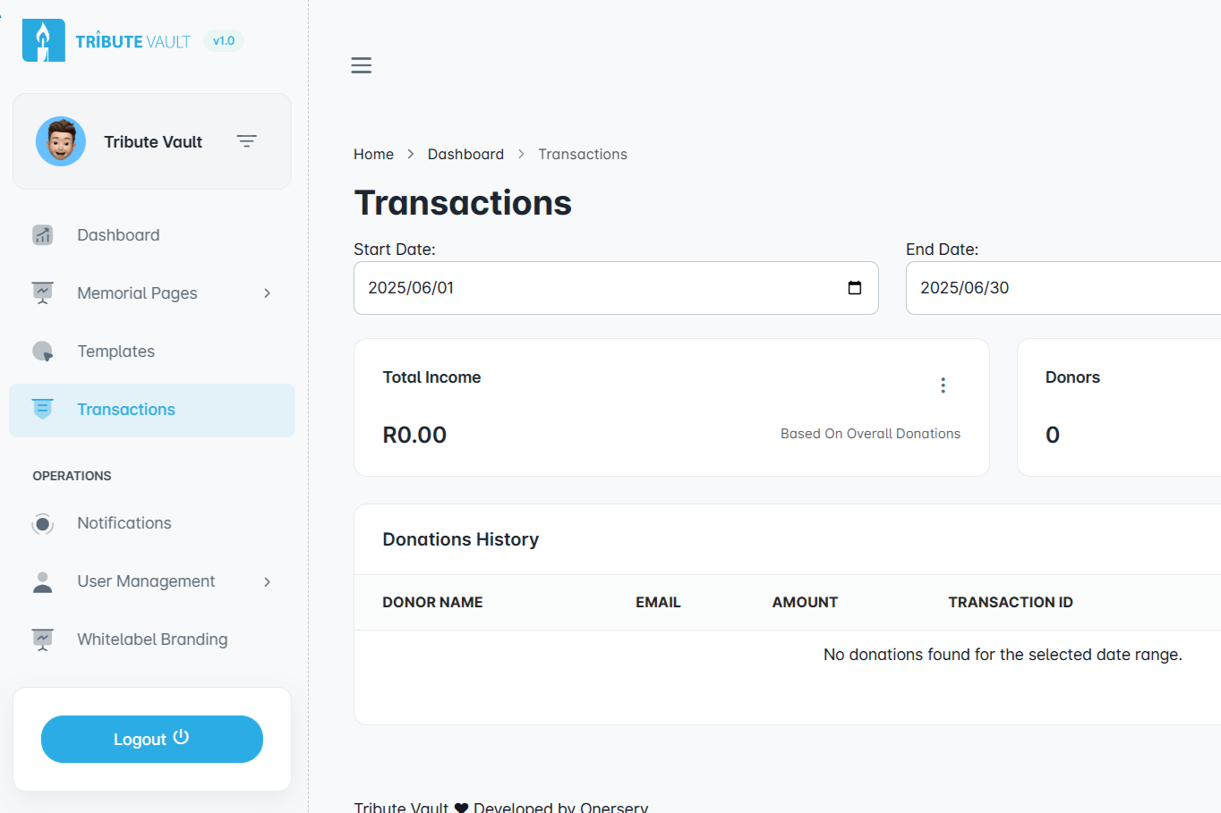 Memorial Page Example